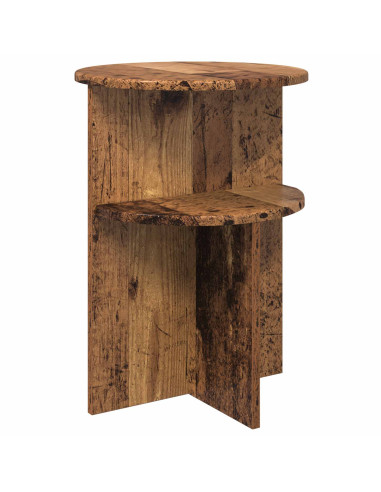 Tavolo laterale con archiviazione Legno antico Ø 39,5 x 55 cm
