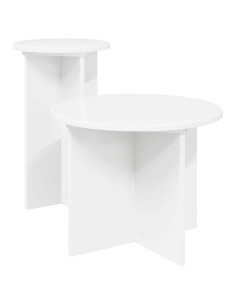 Set tavolini 2 pcs Bianco Legno ingegnerizzato