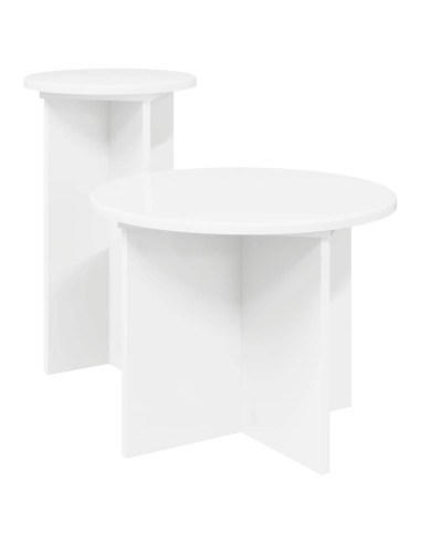 Set tavolini 2 pcs Bianco Legno ingegnerizzato