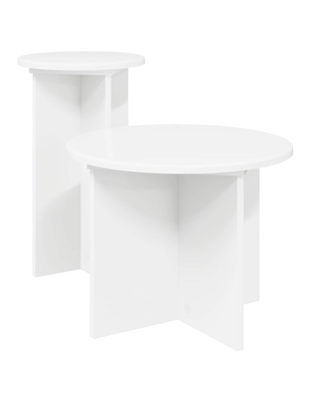 Set tavolini 2 pcs Bianco Legno ingegnerizzato