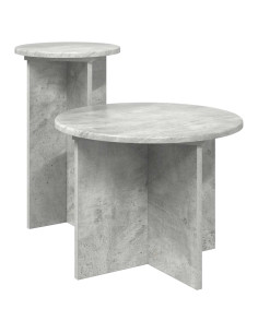 Set tavolini 2 pcs Grigio Cemento Legno ingegnerizzato