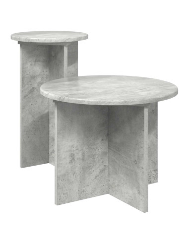 Set tavolini 2 pcs Grigio Cemento Legno ingegnerizzato
