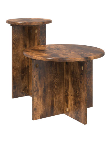 Set tavolini 2 pcs Rovere Fumo Legno ingegnerizzato