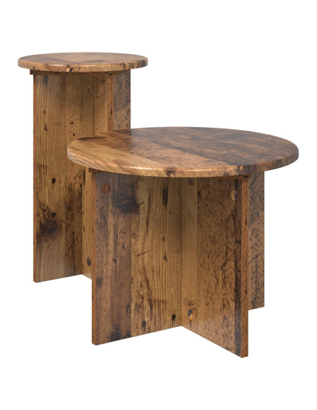Set tavolini 2 pcs Legno antico Legno ingegnerizzato