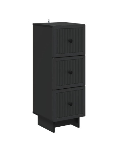 Mobile con Cassetti Nero 33 x 34,5 x 90 cm Legno ingegnerizzato