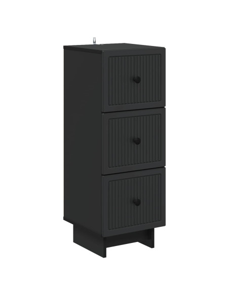 Mobile con Cassetti Nero 33 x 34,5 x 90 cm Legno ingegnerizzato