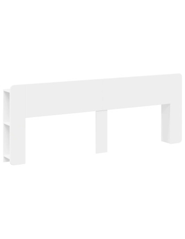 Testata del letto con archiviazione Bianco Legno ingegnerizzato