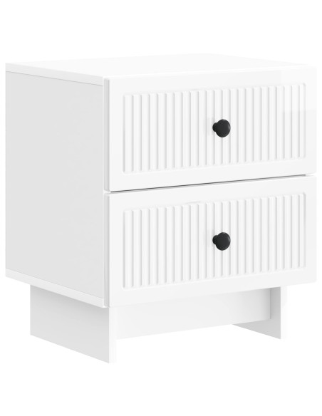 Armadio da Notte con cassetto Bianco Lucido 43 x 34,5 x 47,5 cm