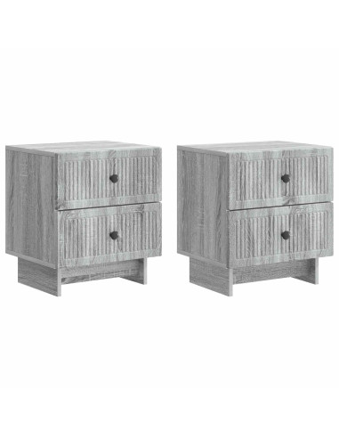 Armadio da Notte 2 pcs Grigio Sonoma 43 x 34,5 x 47,5 cm
