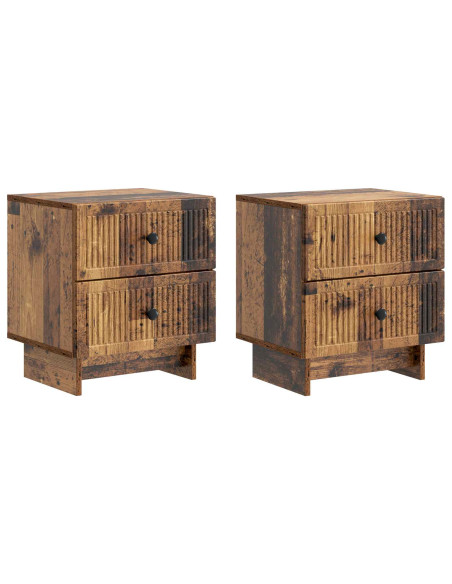 Armadio da Notte 2 pcs Legno antico 43 x 34,5 x 47,5 cm