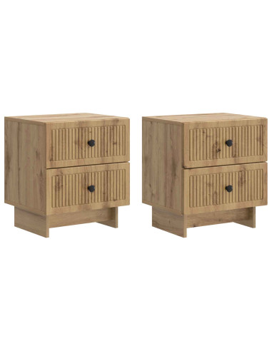 Armadio da Notte 2 pcs Rovere Artigianale 43 x 34,5 x 47,5 cm