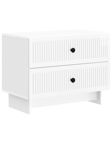 Armadio da Notte con cassetto Bianco Lucido 62 x 34,5 x 47,5 cm