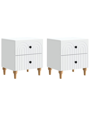 Armadio da Notte con cassetto 2 pcs Bianco 43 x 34,5 x 48 cm