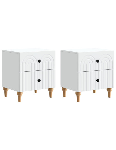Armadio da Notte con cassetto 2 pcs Bianco 43 x 34,5 x 48 cm