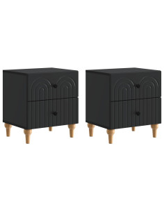 Armadio da Notte con cassetto 2 pcs Nero 43 x 34,5 x 48 cm