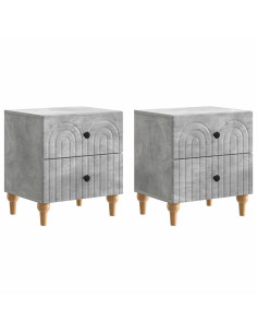 Armadio da Notte 2 pcs Grigio Cemento 43 x 34,5 x 48 cm
