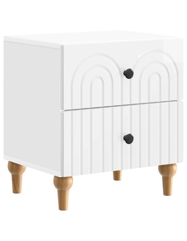 Armadio da Notte con cassetto Bianco Lucido 43 x 34,5 x 48 cm