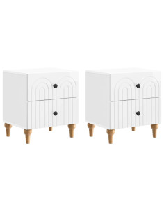 Armadio da Notte 2 pcs Bianco Lucido 43 x 34,5 x 48 cm