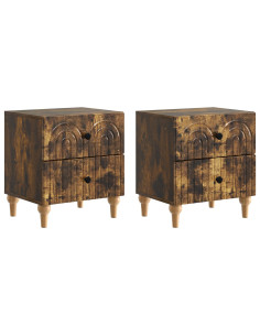 Armadio da Notte 2 pcs Rovere Fumo 43 x 34,5 x 48 cm