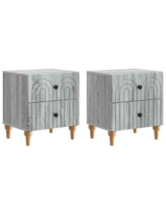 Armadio da Notte 2 pcs Grigio Sonoma 43 x 34,5 x 48 cm