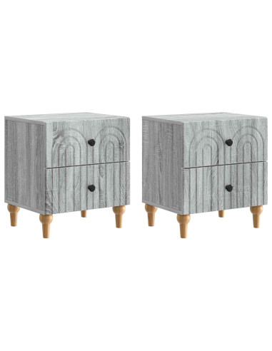 Armadio da Notte 2 pcs Grigio Sonoma 43 x 34,5 x 48 cm
