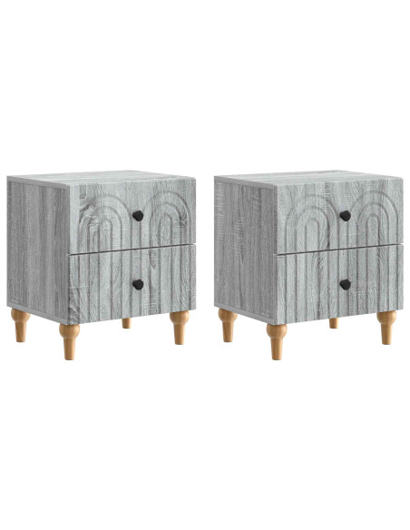 Armadio da Notte 2 pcs Grigio Sonoma 43 x 34,5 x 48 cm