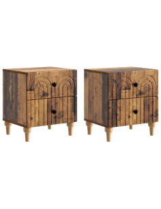 Armadio da Notte 2 pcs Legno antico 43 x 34,5 x 48 cm
