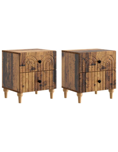 Armadio da Notte 2 pcs Legno antico 43 x 34,5 x 48 cm