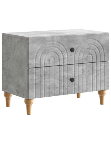 Armadio da Notte con cassetto Grigio Cemento 62 x 34,5 x 48 cm