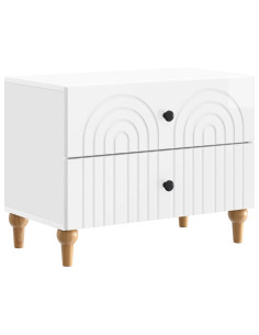 Armadio da Notte con cassetto Bianco Lucido 62 x 34,5 x 48 cm