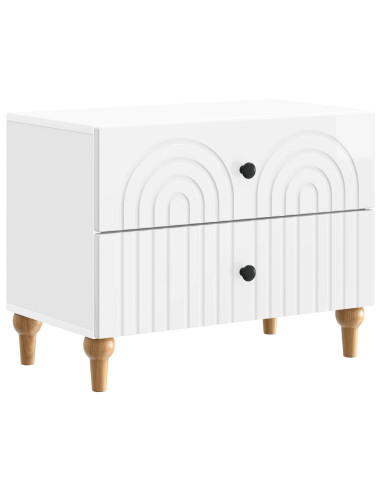Armadio da Notte con cassetto Bianco Lucido 62 x 34,5 x 48 cm