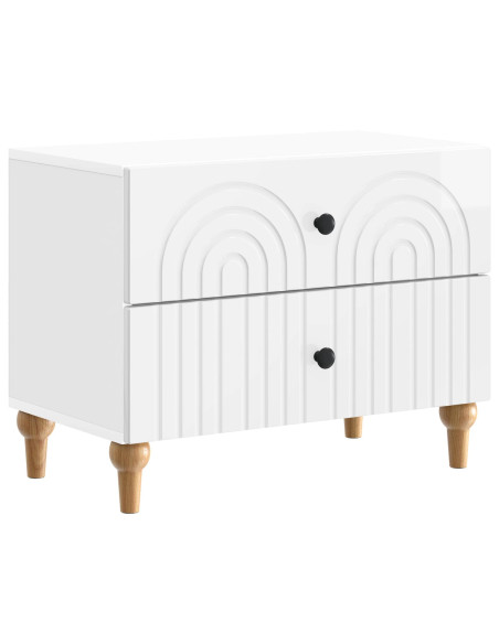 Armadio da Notte con cassetto Bianco Lucido 62 x 34,5 x 48 cm