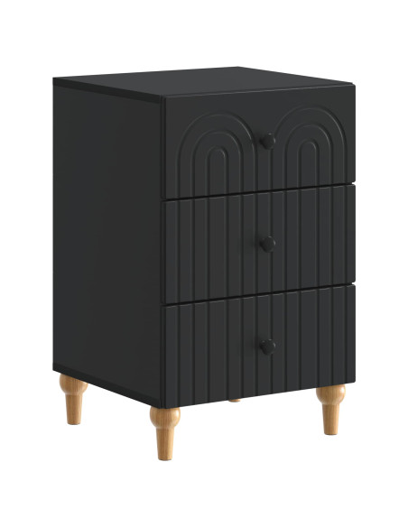 Armadio da Notte Nero 43x 41 x 66,5 cm Legno ingegnerizzato