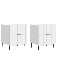 Armadio da Notte con cassetto 2 pcs Bianco 43 x 34,5 x 49,5 cm
