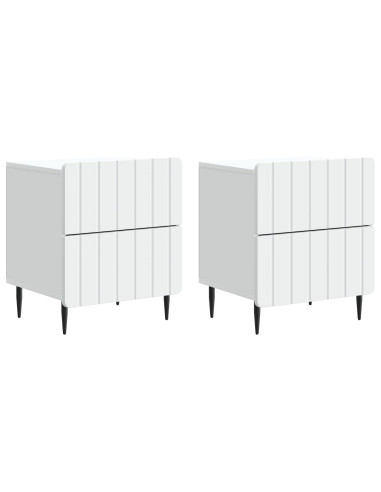 Armadio da Notte con cassetto 2 pcs Bianco 43 x 34,5 x 49,5 cm