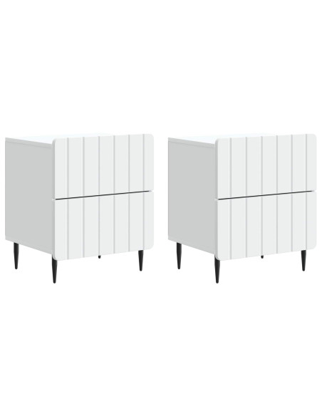 Armadio da Notte con cassetto 2 pcs Bianco 43 x 34,5 x 49,5 cm