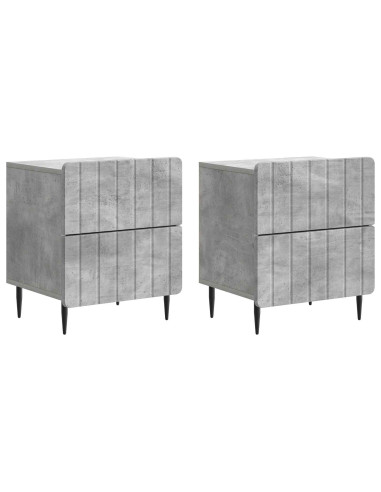 Armadio da Notte 2 pcs Grigio Cemento 43 x 34,5 x 49,5 cm