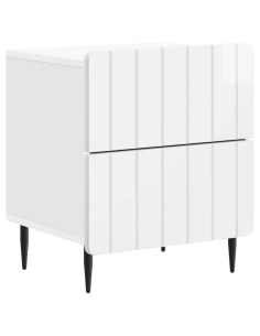 Armadio da Notte con cassetto Bianco Lucido 43 x 34,5 x 49,5 cm