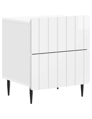 Armadio da Notte con cassetto Bianco Lucido 43 x 34,5 x 49,5 cm