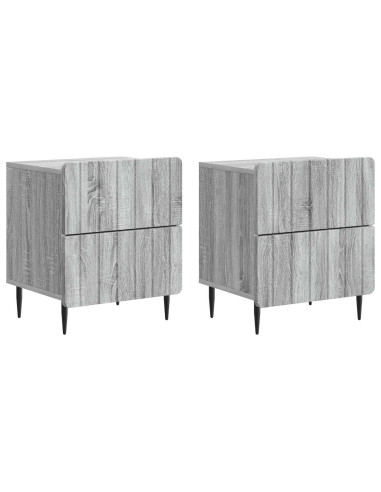 Armadio da Notte 2 pcs Grigio Sonoma 43 x 34,5 x 49,5 cm