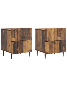 Armadio da Notte 2 pcs Legno antico 43 x 34,5 x 49,5 cm