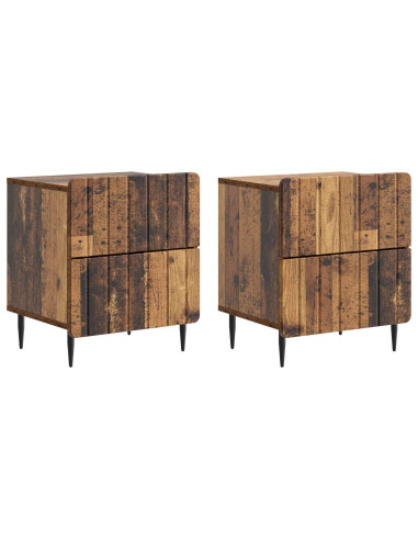 Armadio da Notte 2 pcs Legno antico 43 x 34,5 x 49,5 cm