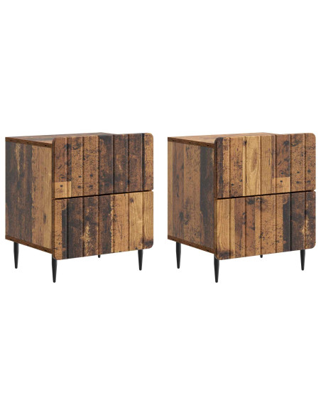 Armadio da Notte 2 pcs Legno antico 43 x 34,5 x 49,5 cm