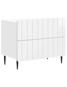 Armadio da Notte con cassetto Bianco Lucido 62 x 34,5 x 49,5 cm