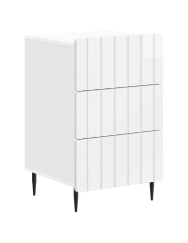 Armadio da Notte con cassetto Bianco Lucido 43x 41 x 68 cm