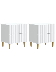 Armadio da Notte con cassetto 2 pcs Bianco 43 x 34,5 x 48 cm