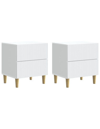 Armadio da Notte con cassetto 2 pcs Bianco 43 x 34,5 x 48 cm