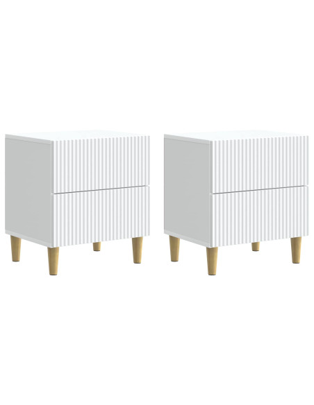Armadio da Notte con cassetto 2 pcs Bianco 43 x 34,5 x 48 cm