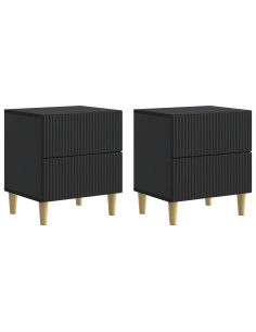 Armadio da Notte con cassetto 2 pcs Nero 43 x 34,5 x 48 cm