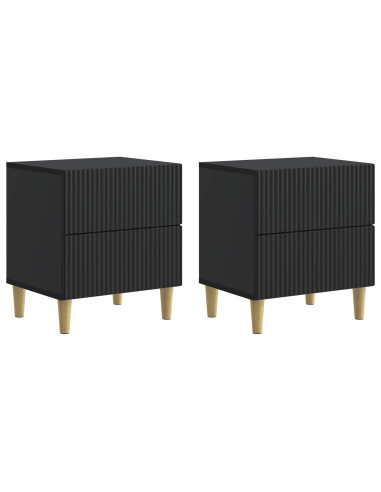 Armadio da Notte con cassetto 2 pcs Nero 43 x 34,5 x 48 cm